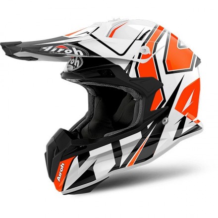 Casco Airoh Terminator 2.2 Shock Bianco/Arancio Lucido